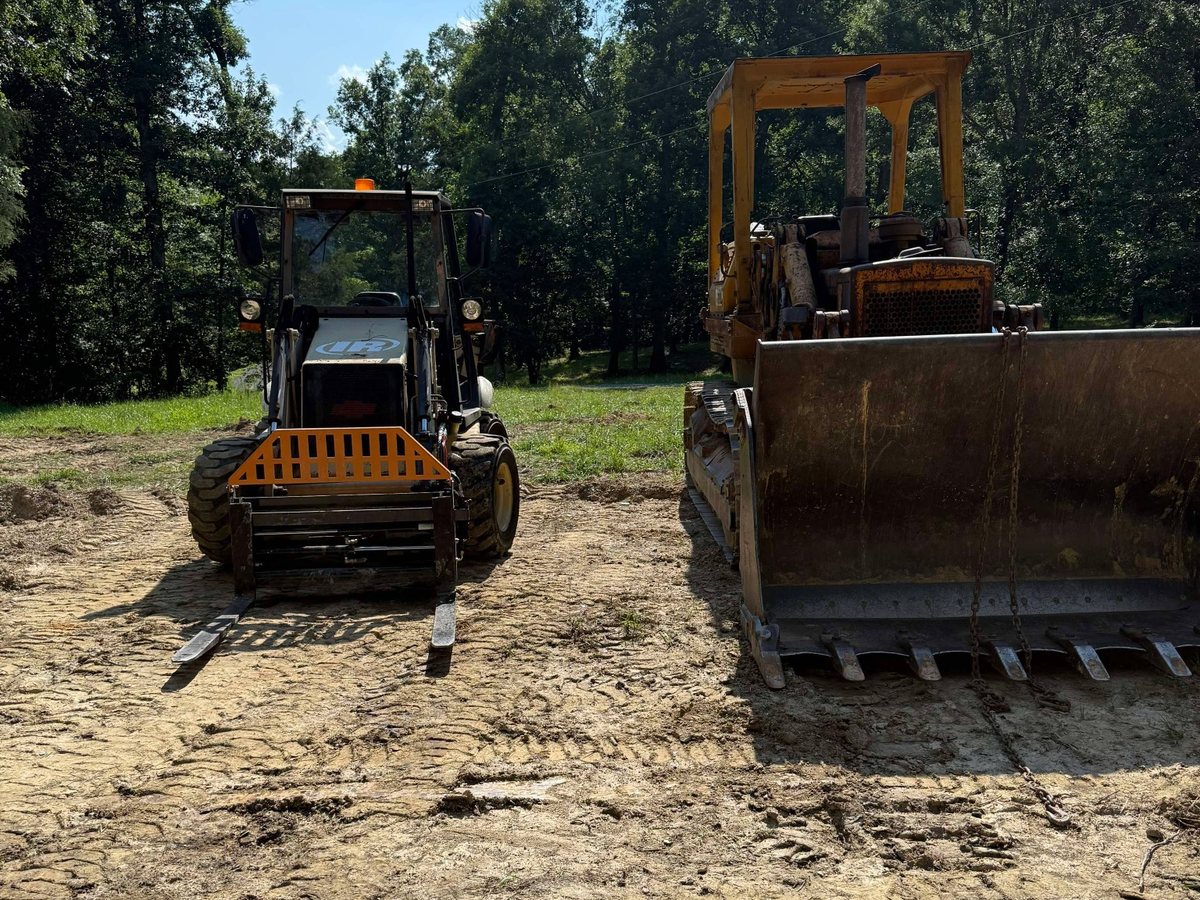 Heavy equipment on a dirt work site